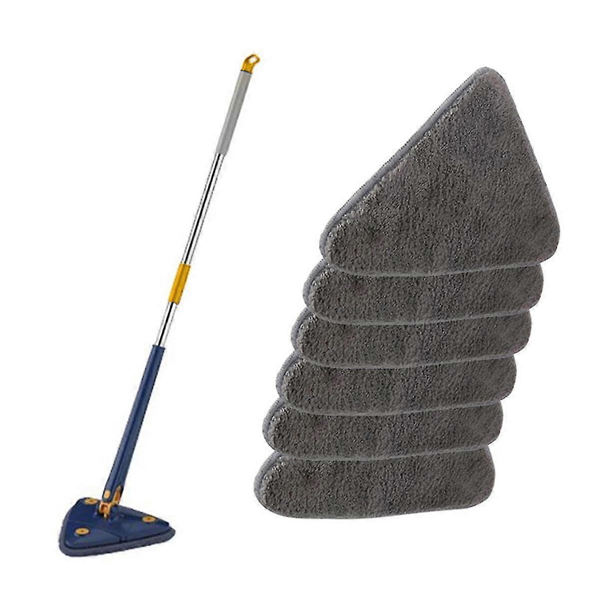 360 Rotating Adjustable Cleaning Mop, Triangle Cleaning Mop With Automatic Water Squeeze Function