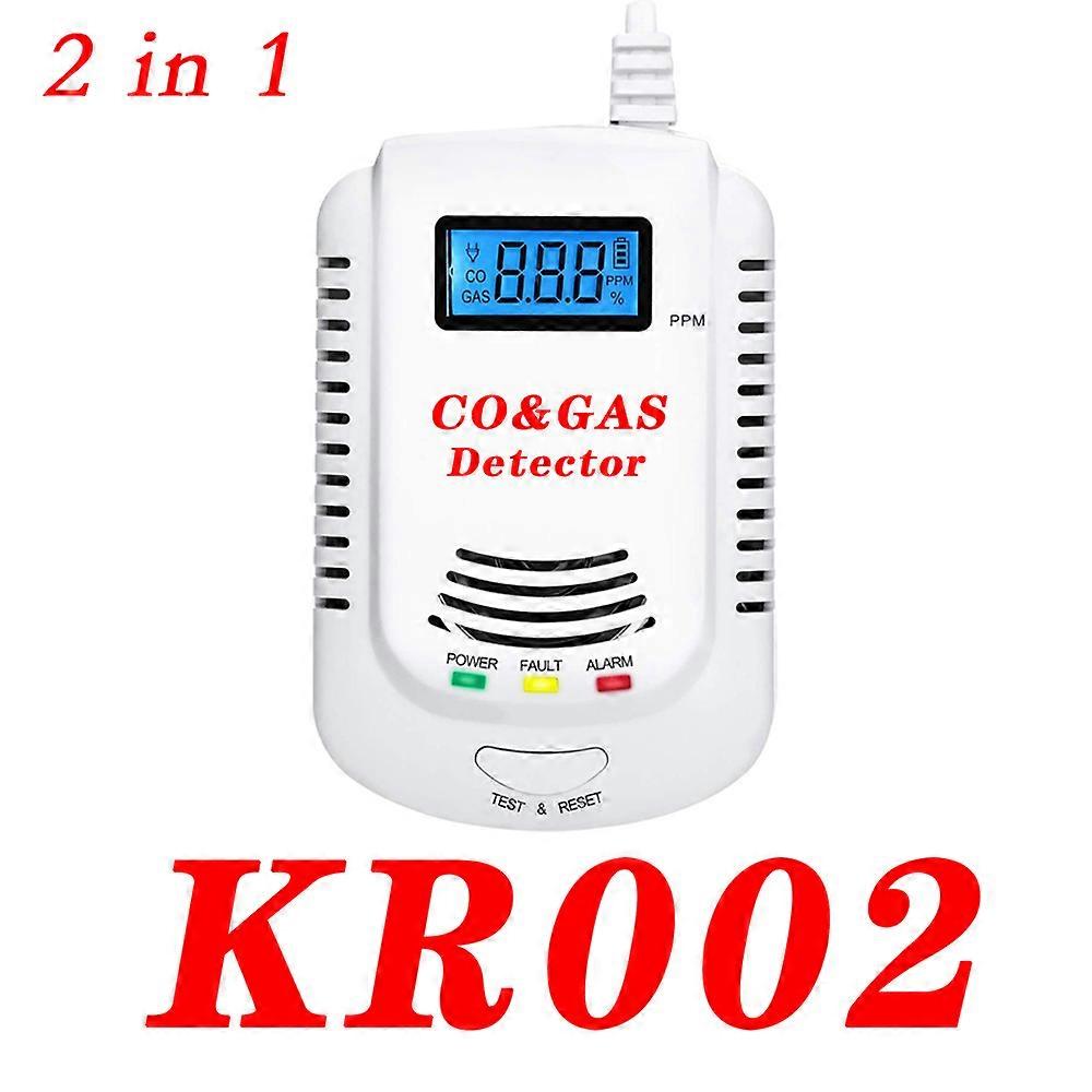 New 2-in-1 Gas Detector Carbon Monoxide Combustible Gas Smoke Alarm CO Leak Detector Home Security Alarm Gas Detector Sensor