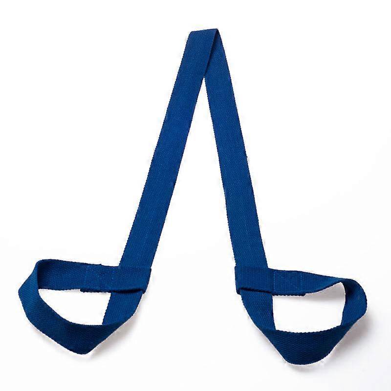 Cotton Yoga Mat Strap Sling with Adjustable Loops for All Mat Sizes (blue)