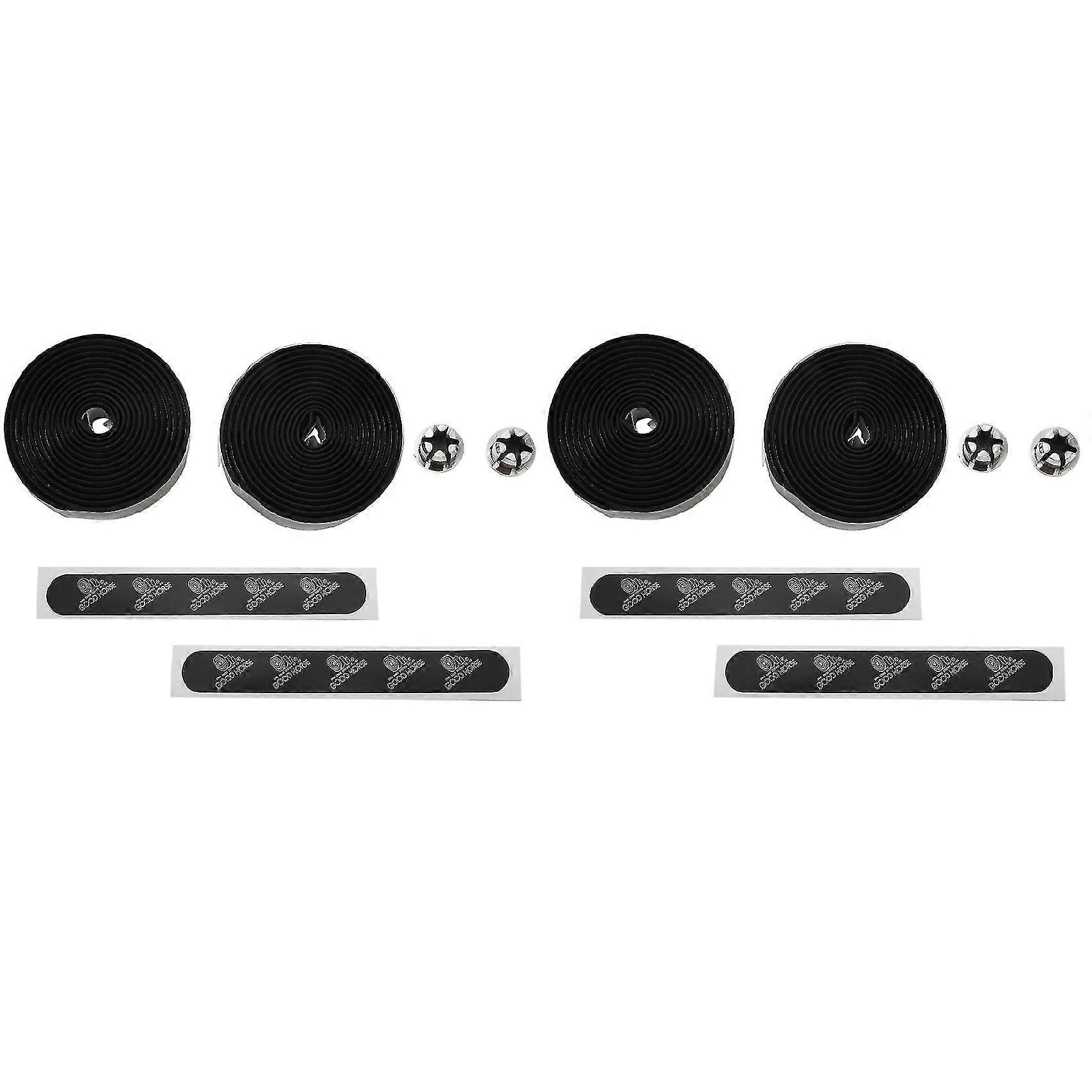 2x Road Bikes Bicycle Handlebar Tape Black Mesh Design Non-slip Waterproof Bartape Soft Eva Sponge