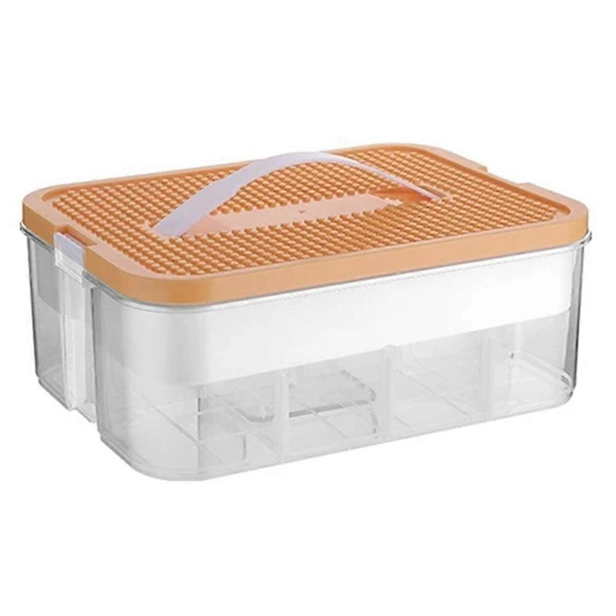 Kids Building Blocks Storage Box Stackable Toys Organizer Storage Case Adjustable Sundries Containe