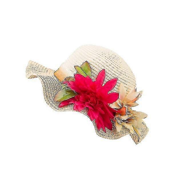 beach straw hats summer eaves flower large