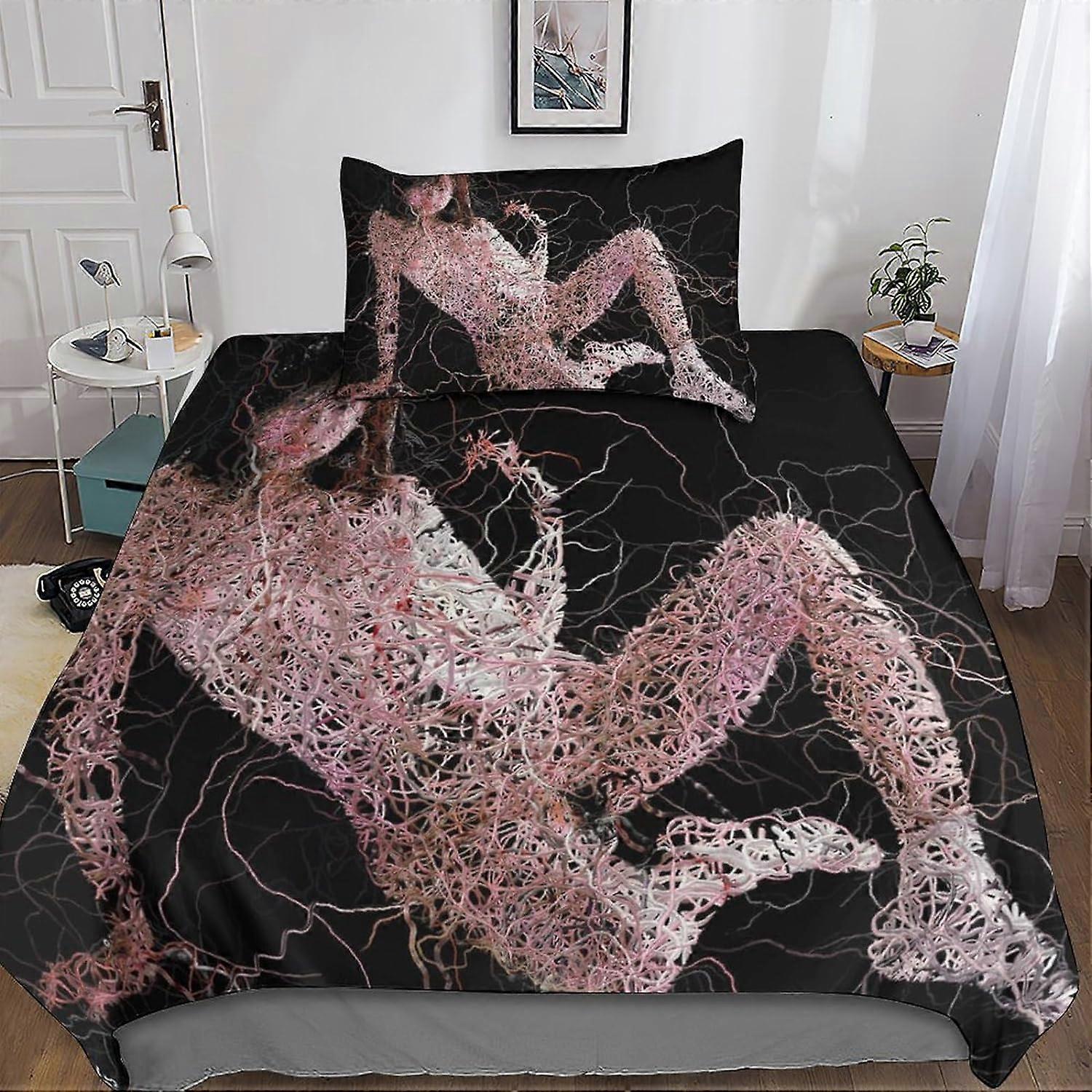 AI Art 3D Print Microfiber Bedding Set, with AI Duvet Cover and Pillowcases, Suitable for Boys and Girls with Zipper Closure 2 Pcs Single