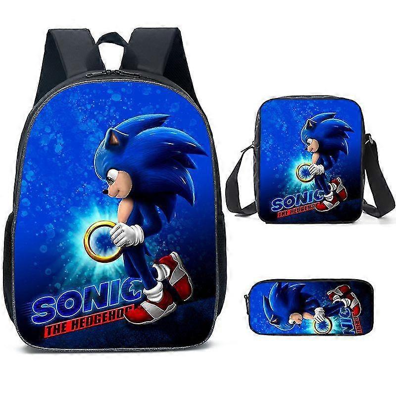 Sonic School Bag Driedelige Student School Bag