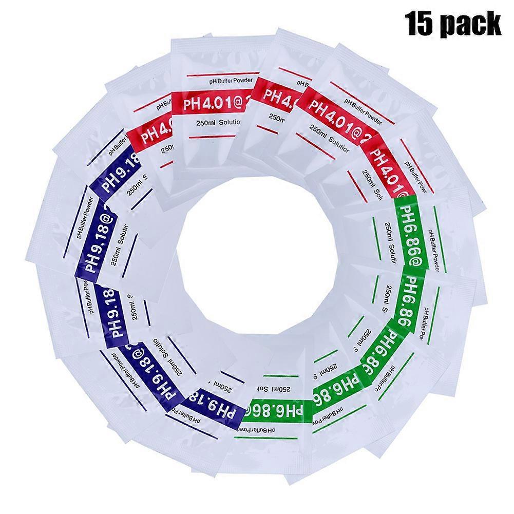 15pcs PH Meter Buffer Solution Powder for Precise Easy PH Calibration Powder 6.86 4.01 9.18