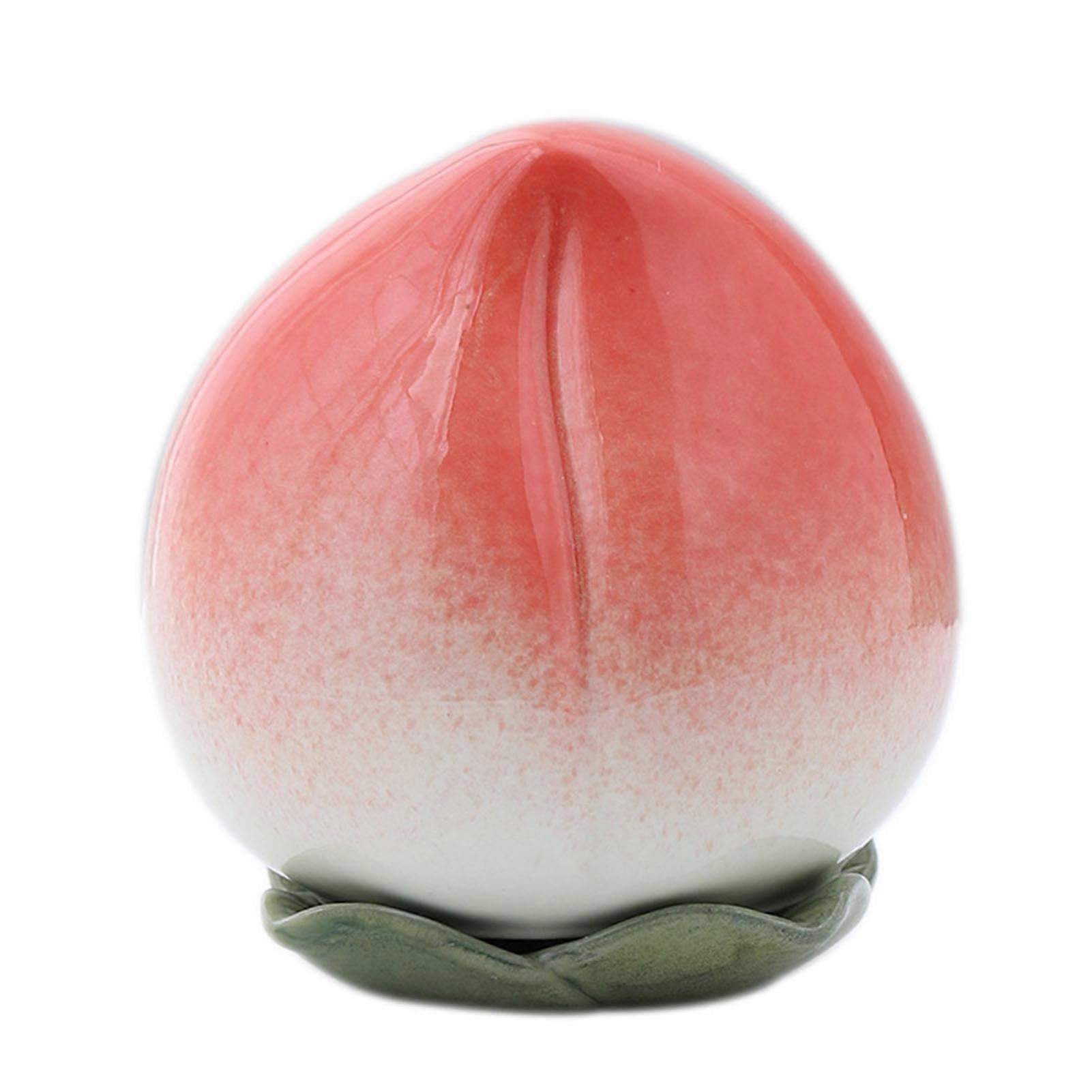 Ceramic Storage Jars Peaches Sculpture Tea Tray Small Ornament for Home Desktops Offices Shops