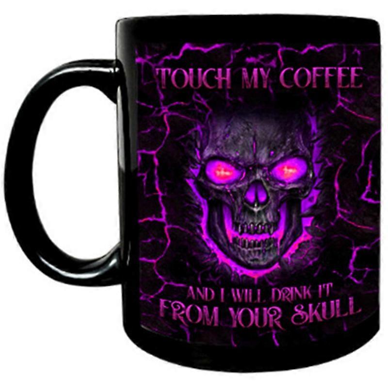 Ceramic Skull Mug for Halloween Gift Horror Skull Print Mug Funny Coffee Tea Cup 300ml