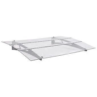 Türbaldachin silber und transparent 120x90 cm Polycarbonat