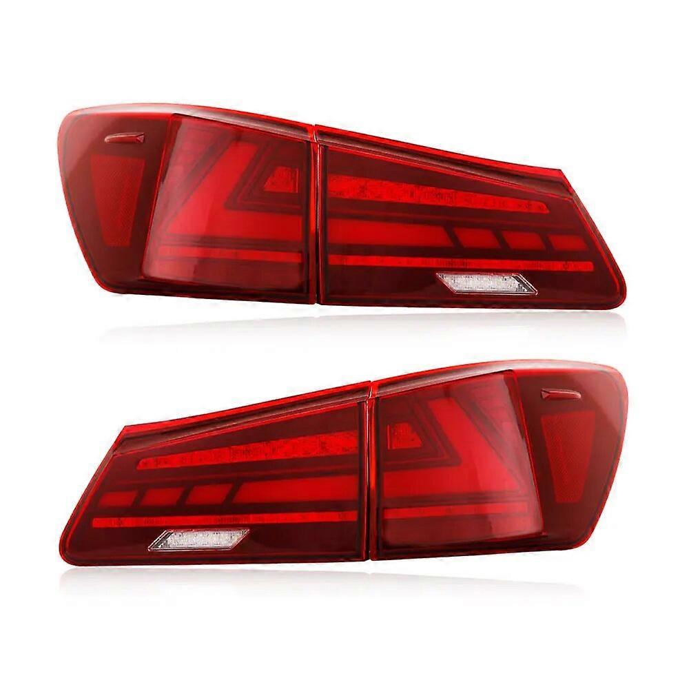 2 Pcs LED Tail Lights For Lexus IS250 IS350 ISF 2006-2012 LED DRL Car Light Assembly with Start Animation turn Signa