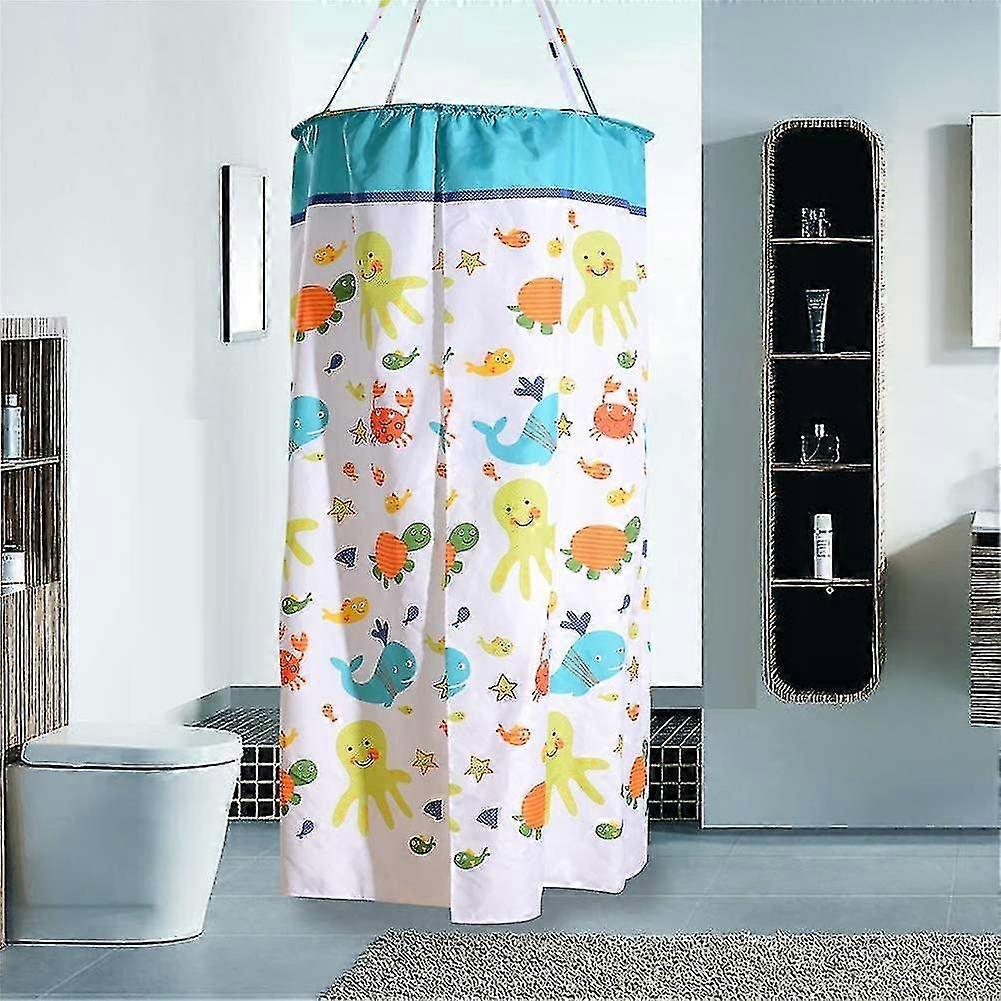 Round Polyester Shower Curtain Hanging Thermal Insulation Thickened Double Zipper D100 * L200cm