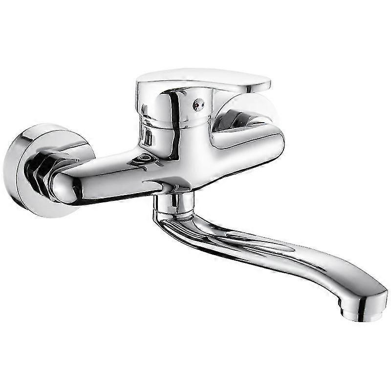 Kitchen Mixer Tap (wall-mounted), Low Spout, Silver