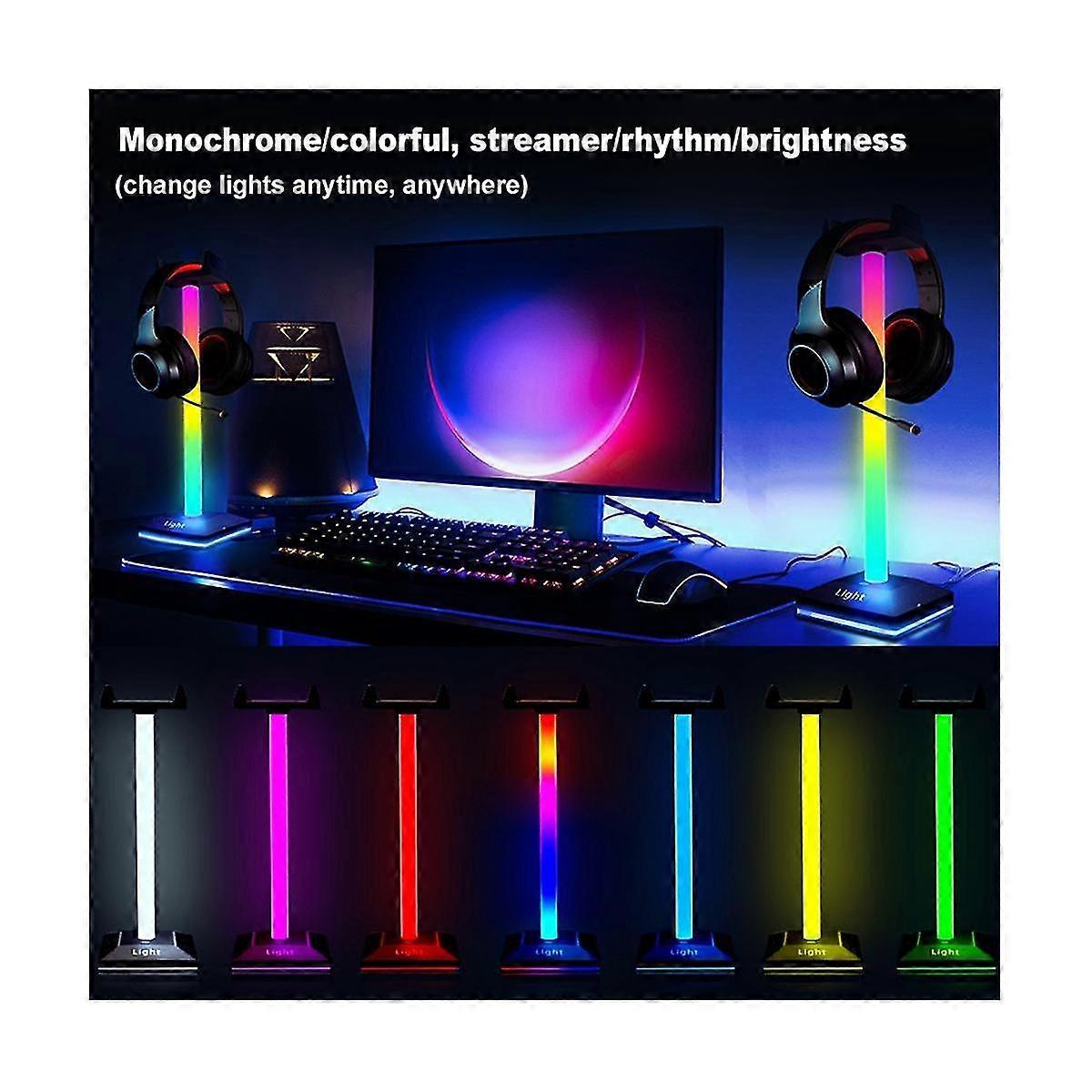 Luminous Rgb Headphone Bracket Pick-up Rhythm Atmosphere Light Multi-function Hanger Game Headset R