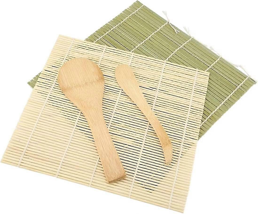 Sushi Making Kit - 4 Pcs Heilwiy Bamboo Sushi Mat Set, Diy Sushi Rolling Mats Sushi Gift