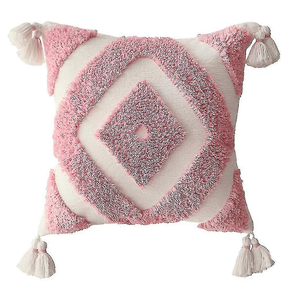 Pillowcase Moroccan Bohemian Fringed Pillowcase Simple Pattern D