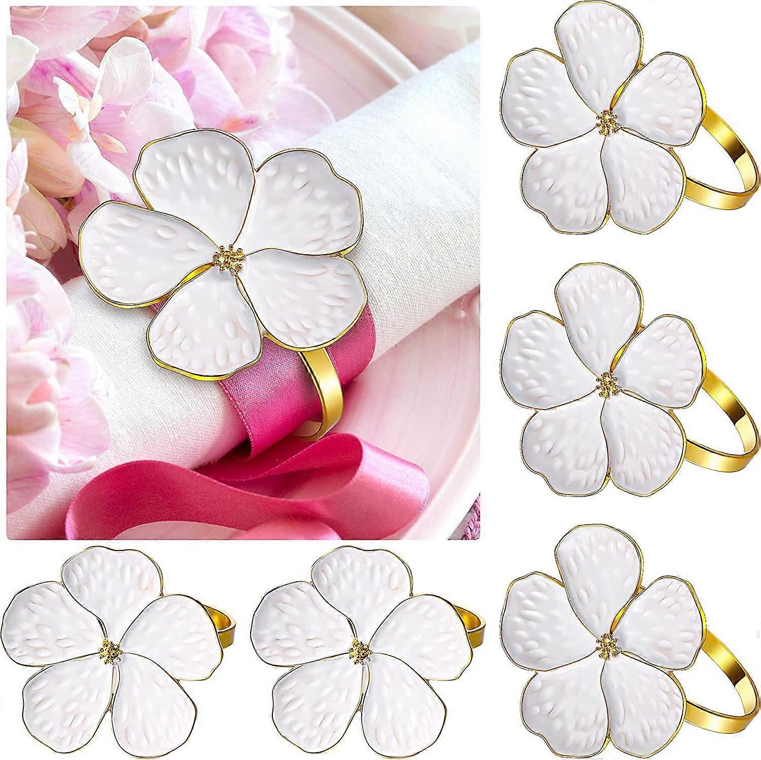Flower Napkin Rings Set of