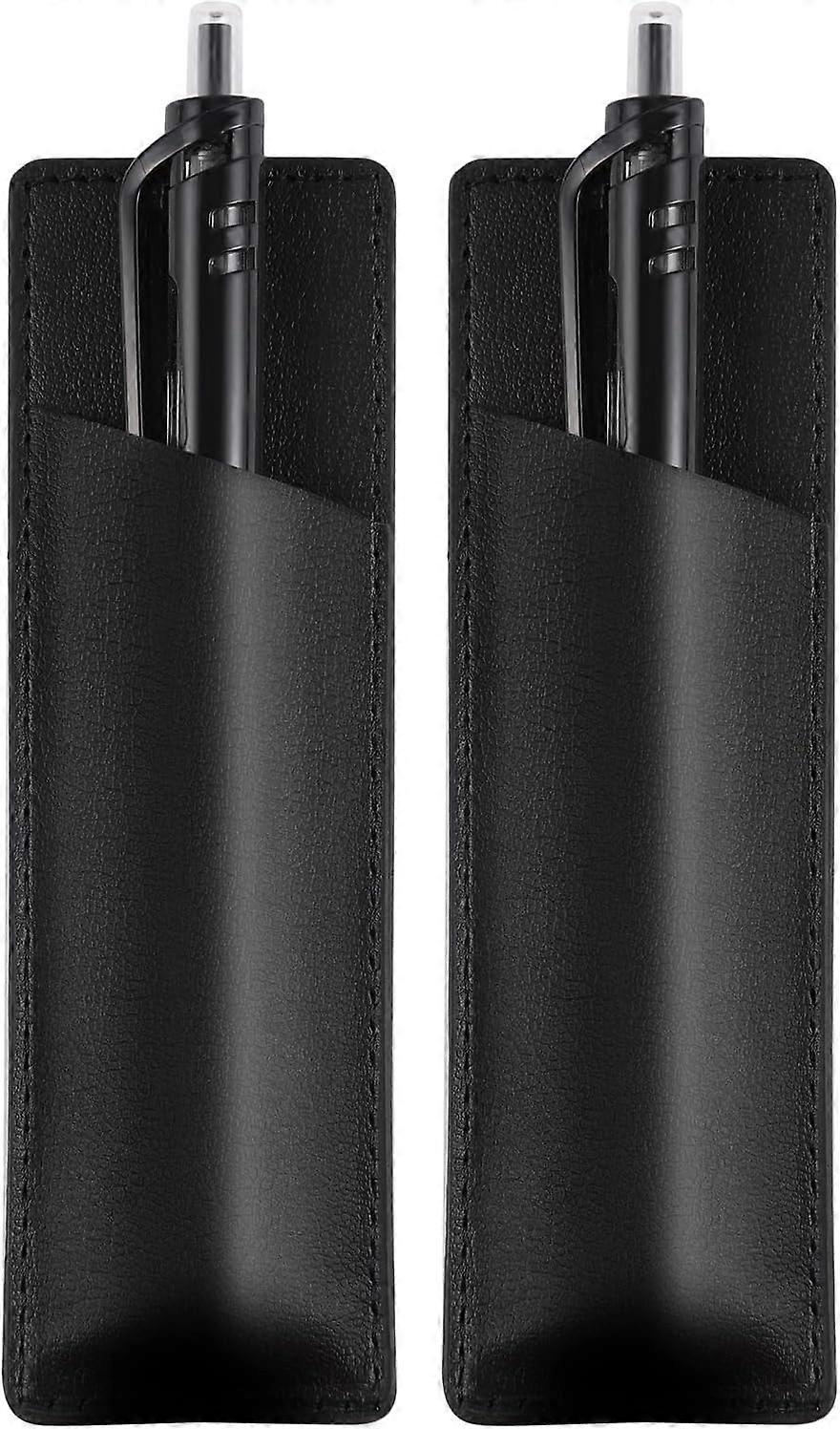 Pices Porte-Stylos Magntiques Porte Stylo en Cuir pour Rfrigrateur Support PU tui Stylo en Cuir pour Rfrigrateur ou Autres Surfaces Mtalliq
