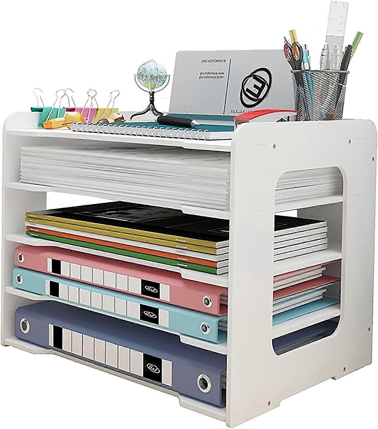 Letter Tray Organiser, Office Desk Tidy Storage Rack File Document Holder A4 Paper Filing Trays for Home Office (7 Tier)