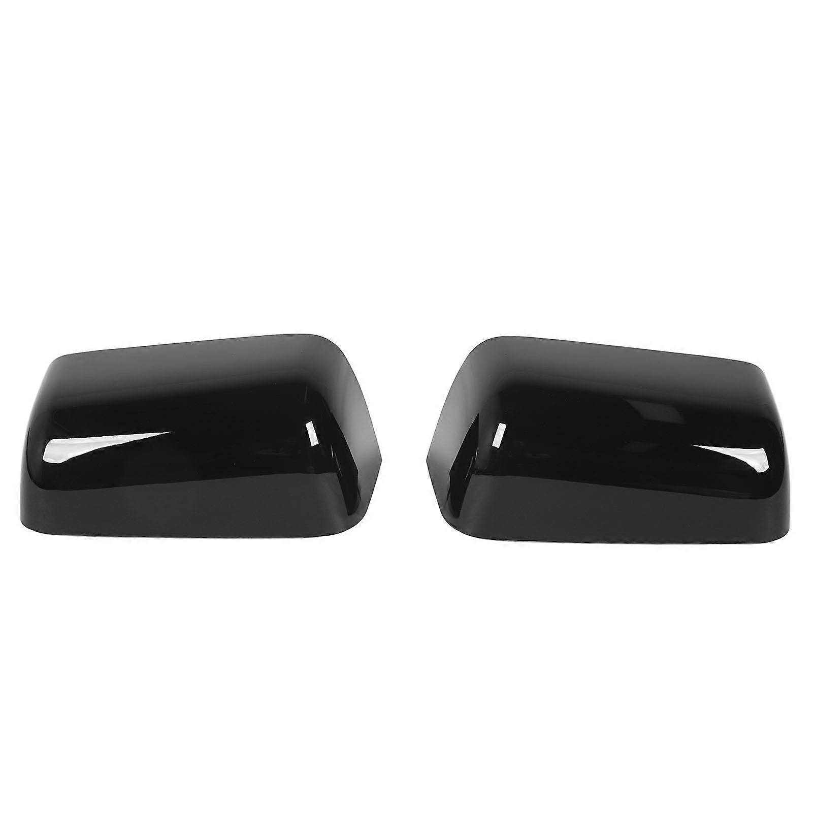 2pcs כיסוי מראה אחורית בצד שמאל ימין עמיד בפני שריטות מכסה כיסוי מראה כנף עבור משאית F450 F550 שחור מבריק