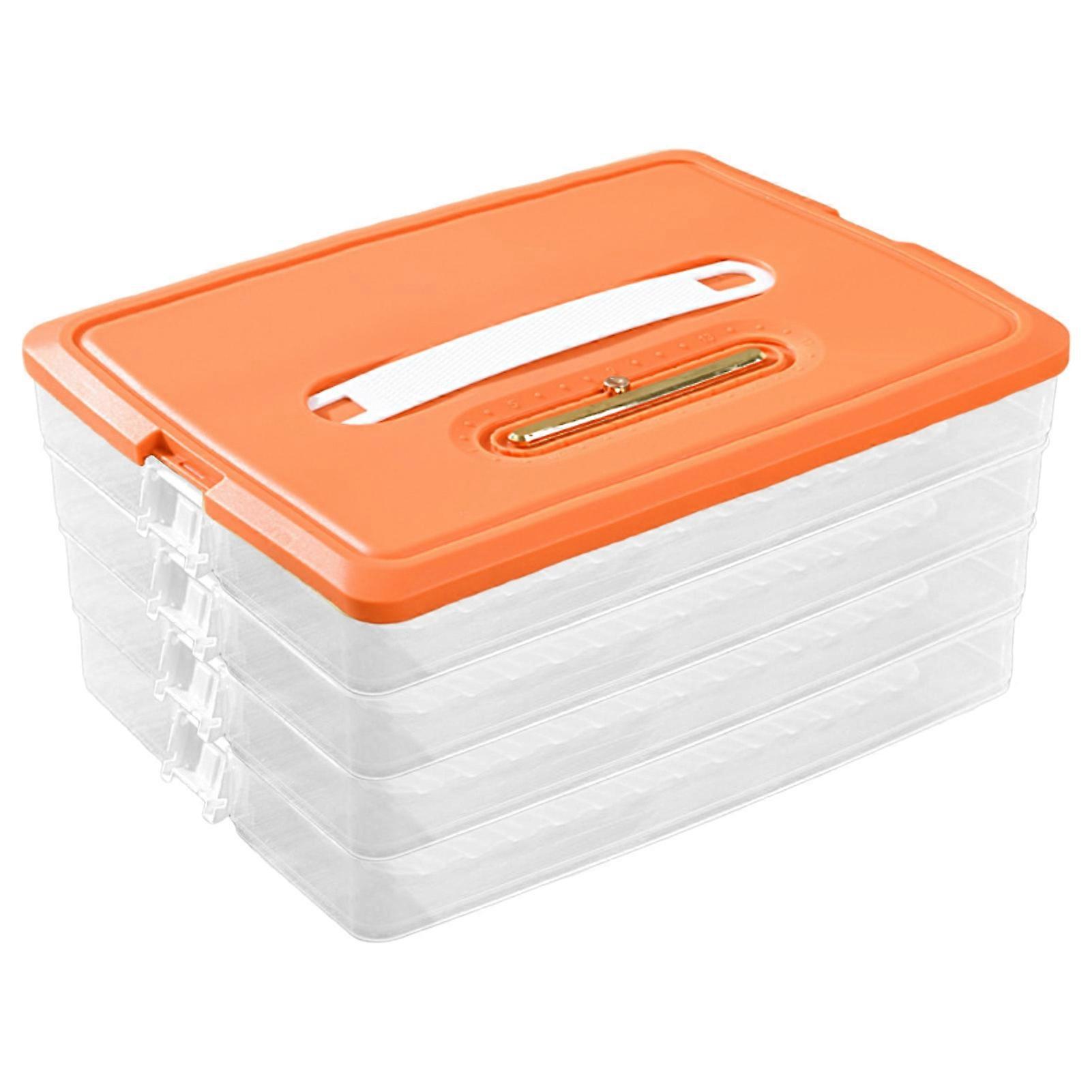 Food Storage Box Large Capacity Multi-layer Food Grade Non-Stick Transparent Fresh-keeping BPA Free Fridge Storage Container Food Dumpling Airtight Bo
