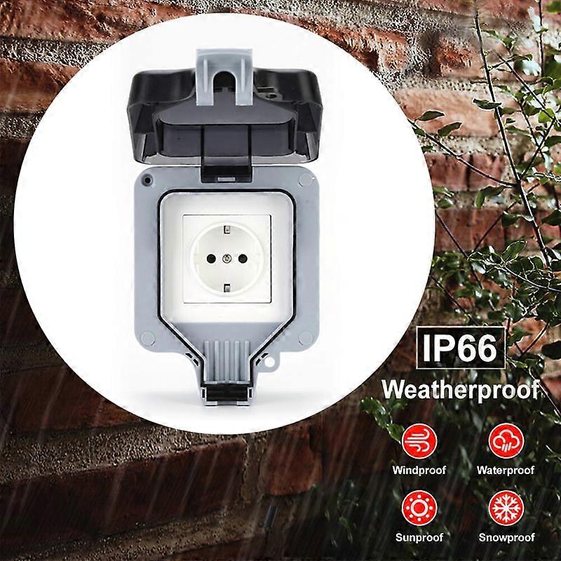 Switch Socket 1pcs Ip66 New Rainproof Outdoor Home Appliance Single Eu Plug Socket Waterproof Eu 16a Ac220v Socket Box