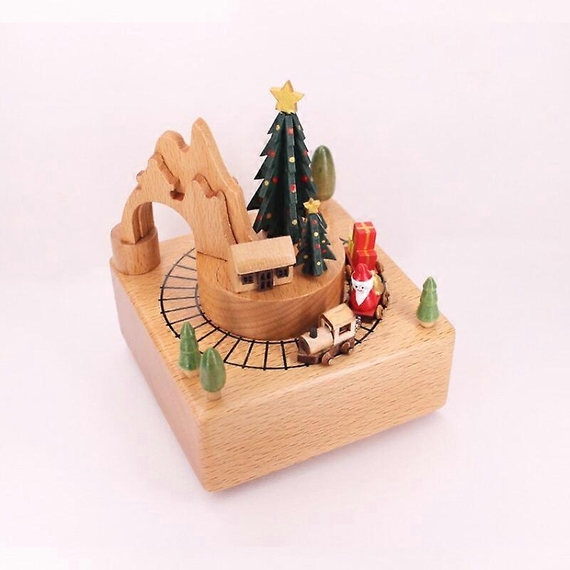 クリスマスオルゴール手作り木製オルゴールホームデコレーションホリデーギフトカラフルなクリスマス
