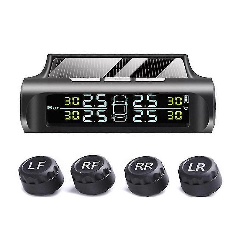Tpms Solar Tire Pressure Sensor Car Tire Pressure Monitoring System 4sensors