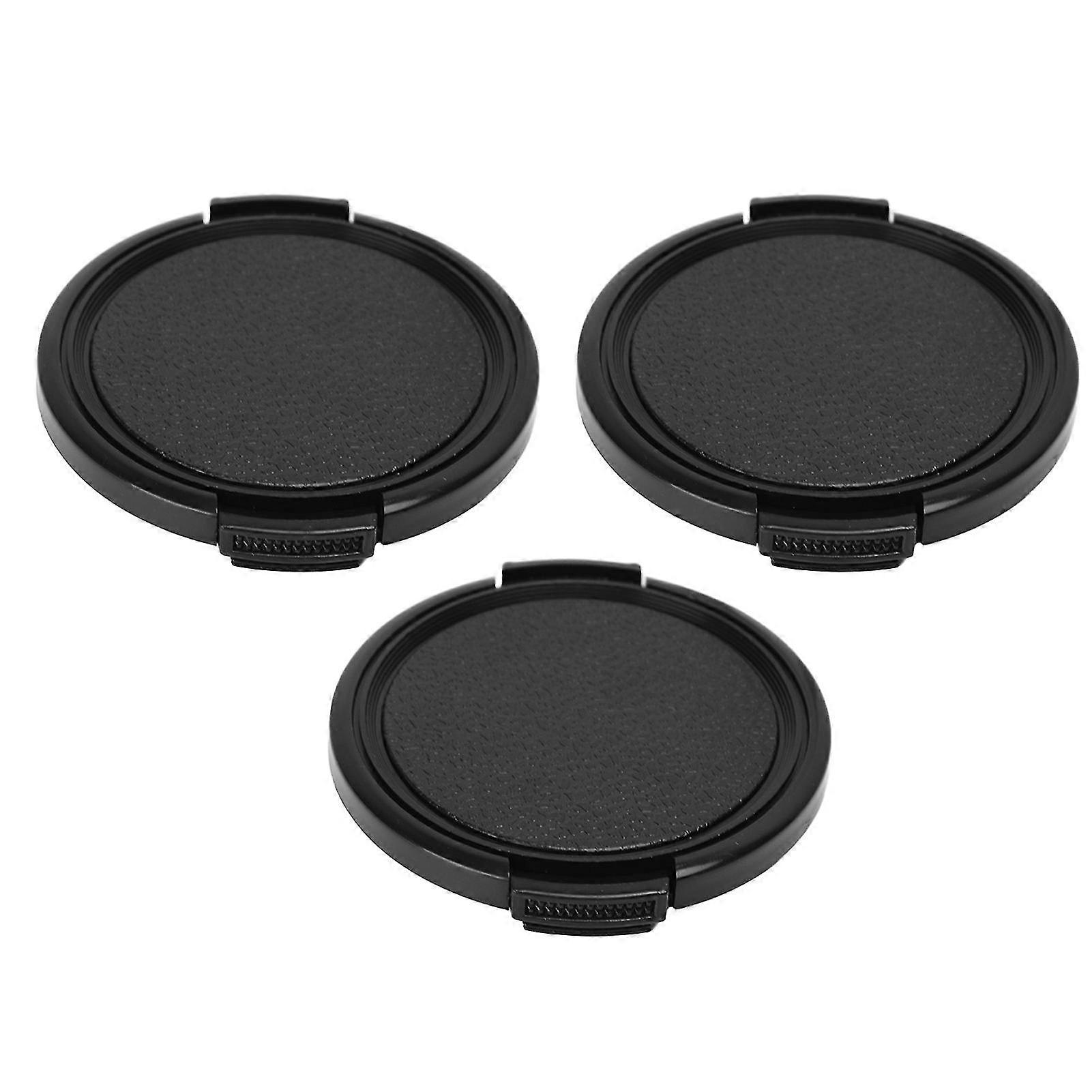 55MM Camera Lens Cap Replacement 3PCS Snap Fastener Design for All Types of Cameras