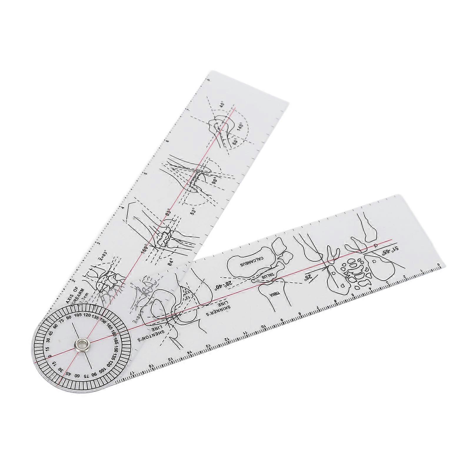 Joint Ruler Transparent Plastic Spinal Goniometer Physical Angle Protractor Ruler