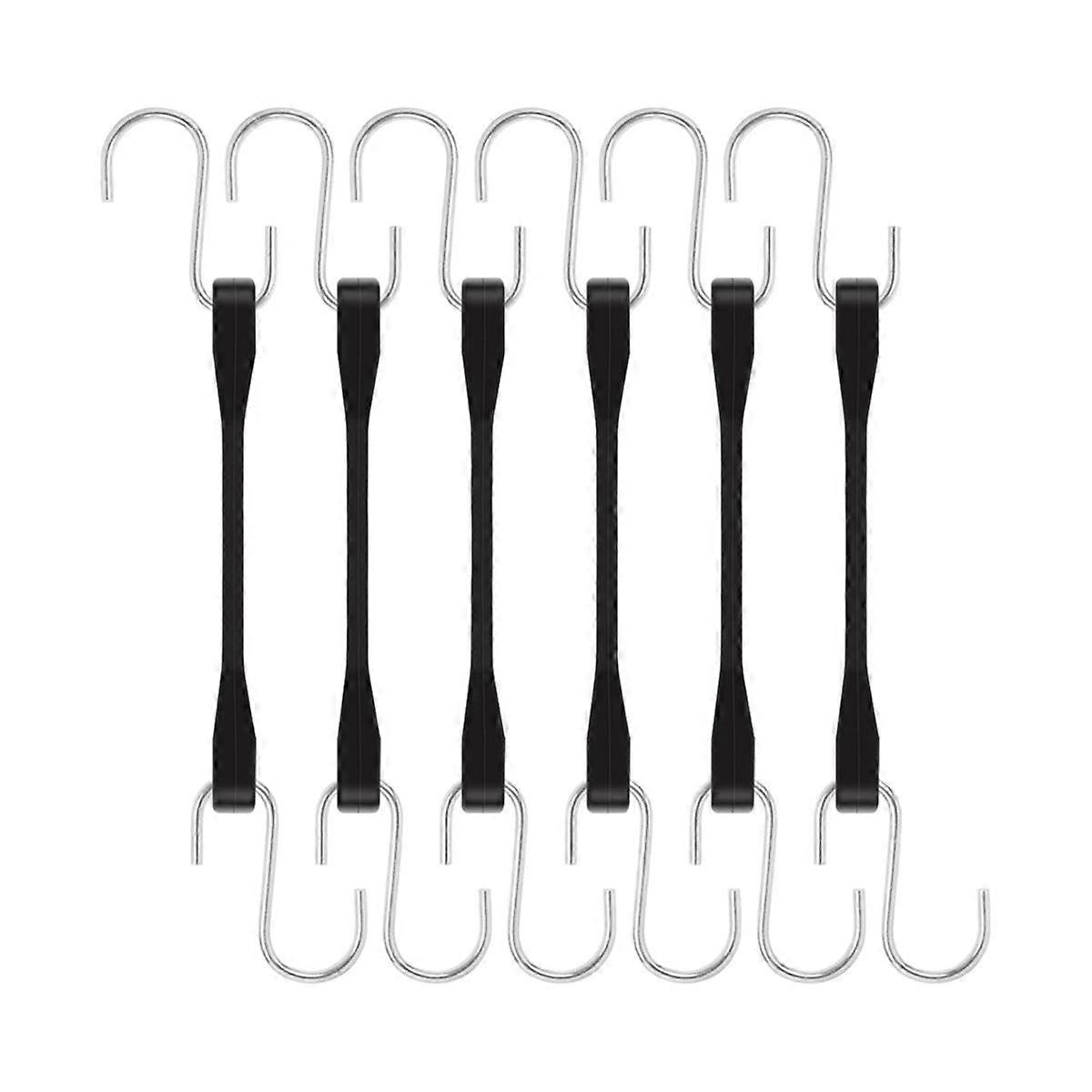 Rubber Cords with Hooks 6 Inch,Rubber Bungee Cords Heavy Duty Outdoor Rubber Tie Down Straps with S