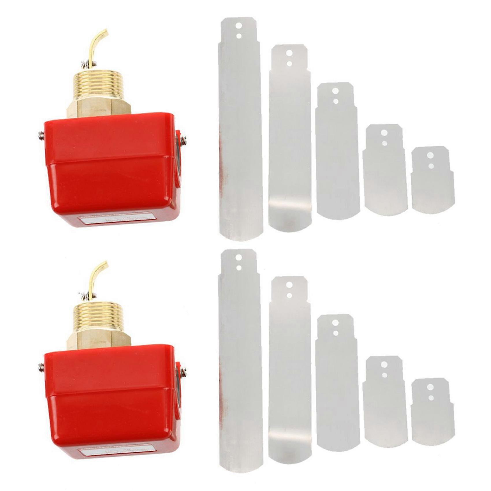 2X AC 220V 15A Male Thread SPDT Water Paddle Flow Switch -25
