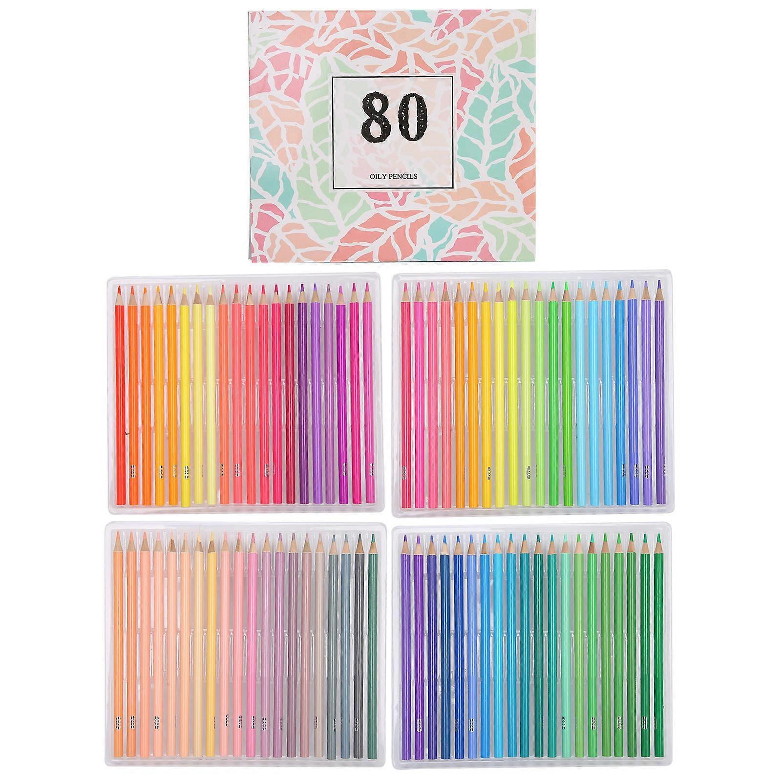 80Pcs χρωματιστά μολύβια ζωγραφικής μολυβιών πολύχρωμων σχεδίων που για αρχάριους καλλιτέχνες