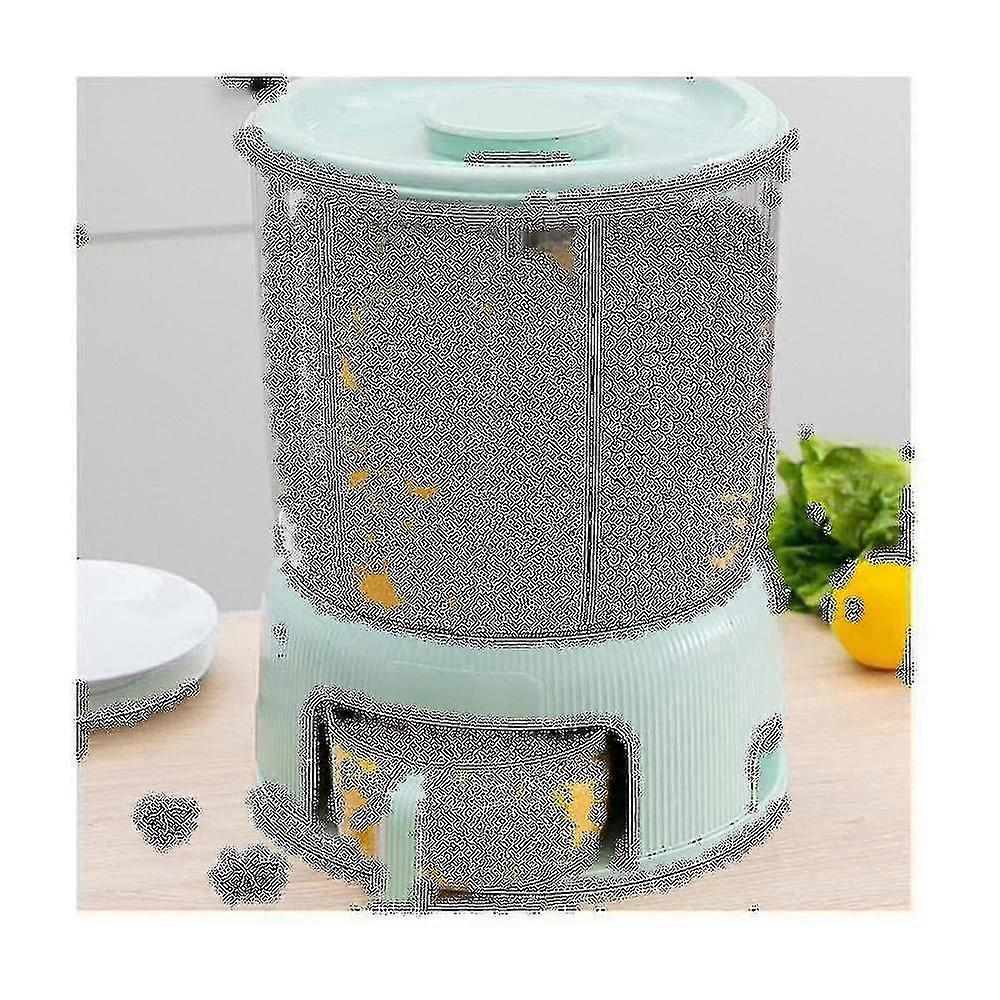 Kitchen Plastic Sealed Rotating Rice Bucket Moistureproof Insectproof Grain Tank Compartment Classi