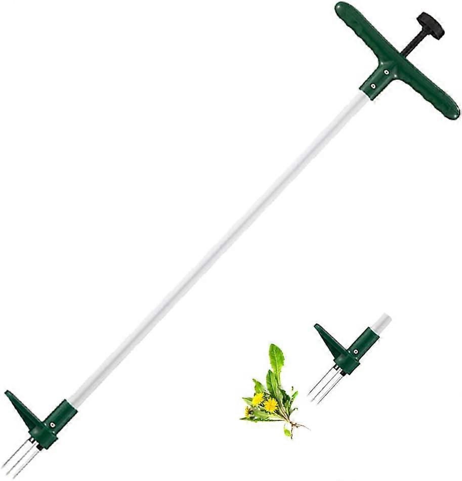 Weeder, Stand Up Weeder Hand Tool, Long Handle Garden Weeding Tool with 3 Prongs (1 Pack)