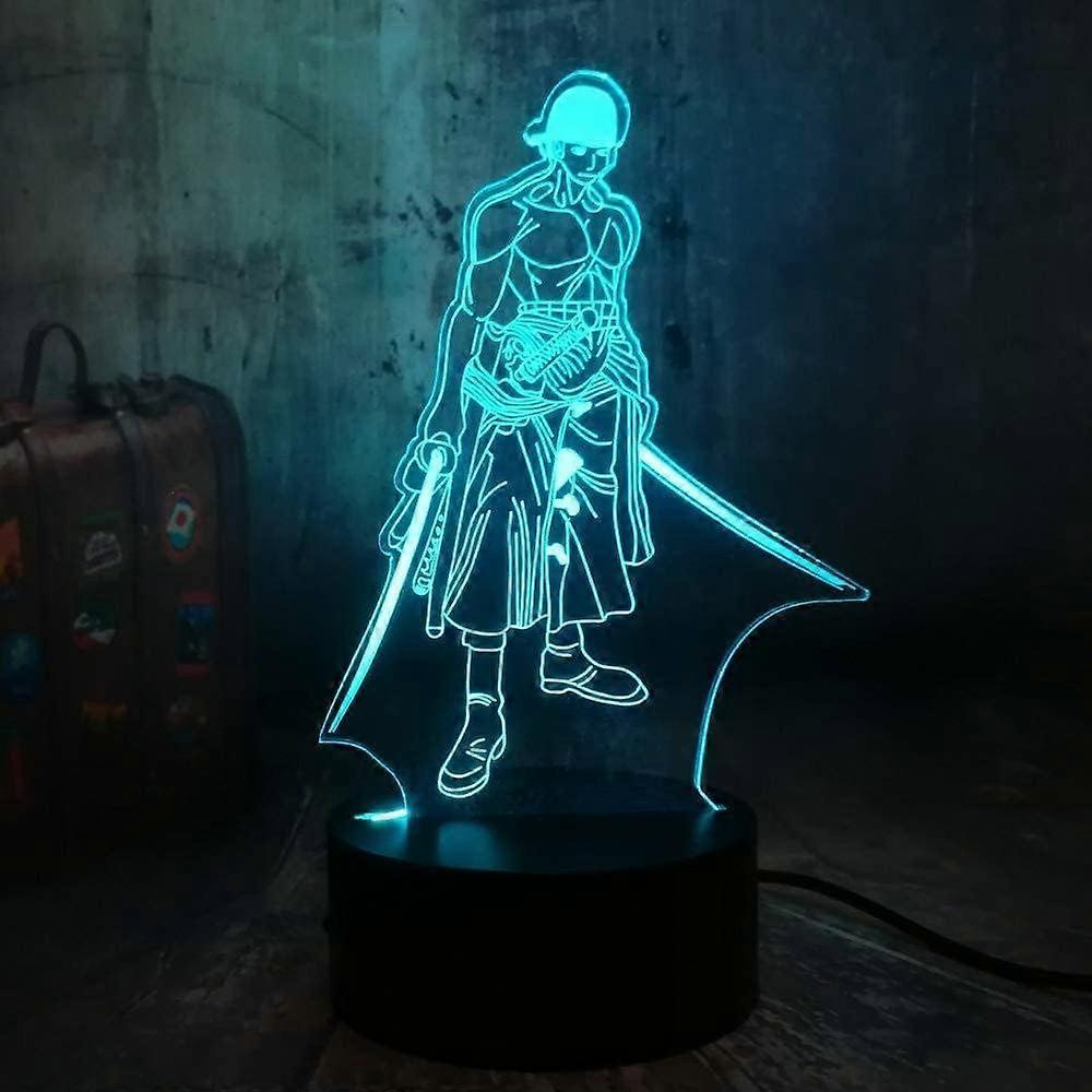 SBSG One Piece Luffy 3D Illusion Night Light Lamp Smart Touch, RGB Effect USB Cable Powered Creative 3D Japanese Anime Lamp