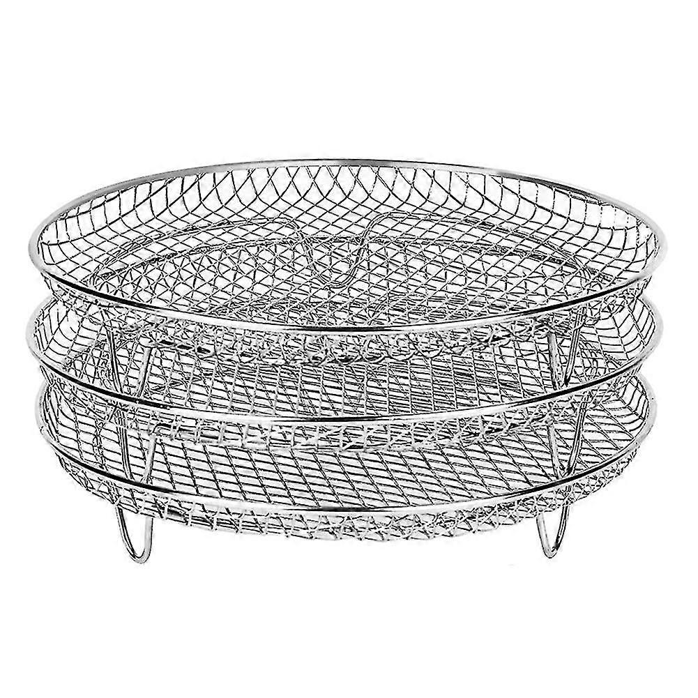Friggitrice ad aria Tre rack per disidratatori impilabili compatibili con gowise Ninja Rack per friggitrice ad aria in acciaio inossidabile compatibili Tutti
