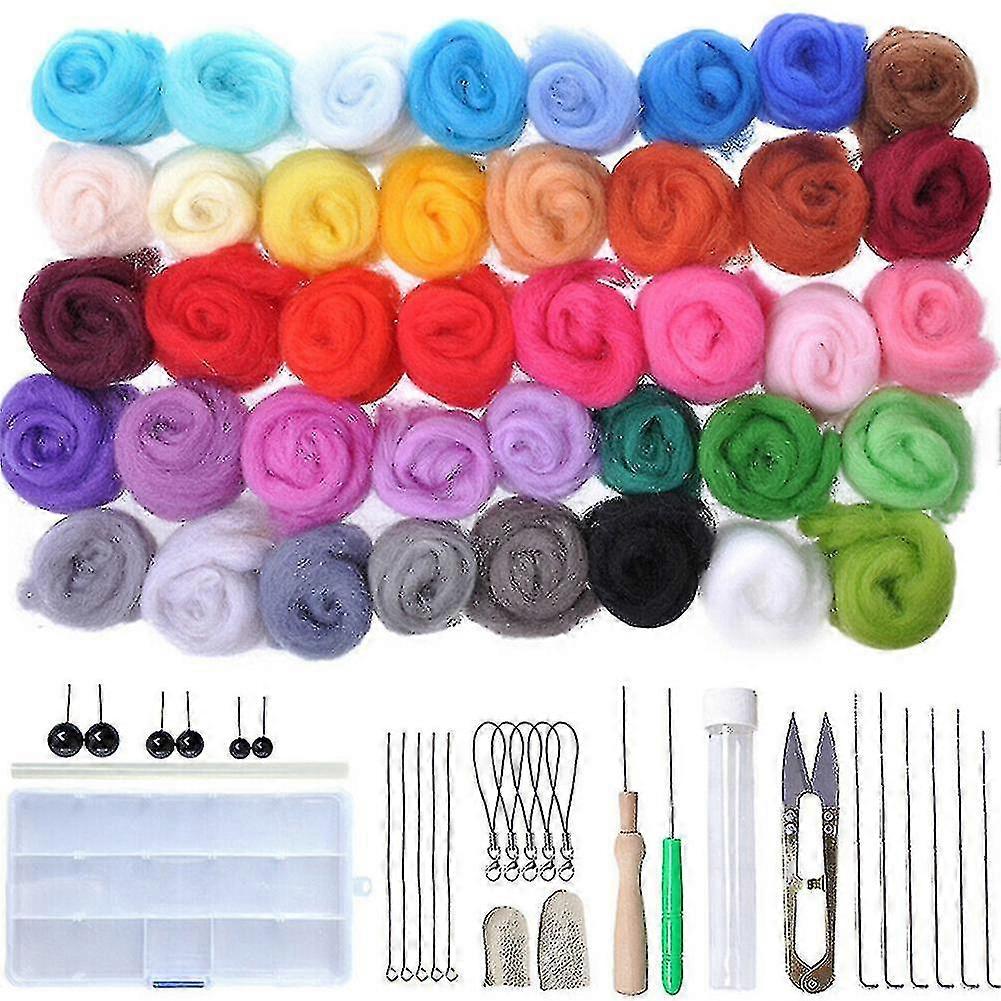 1 Set 40 Renk Yün Keçe İğneler Araçlar İğne Keçe Mat Başlangıç Diy Kit Hediyeler