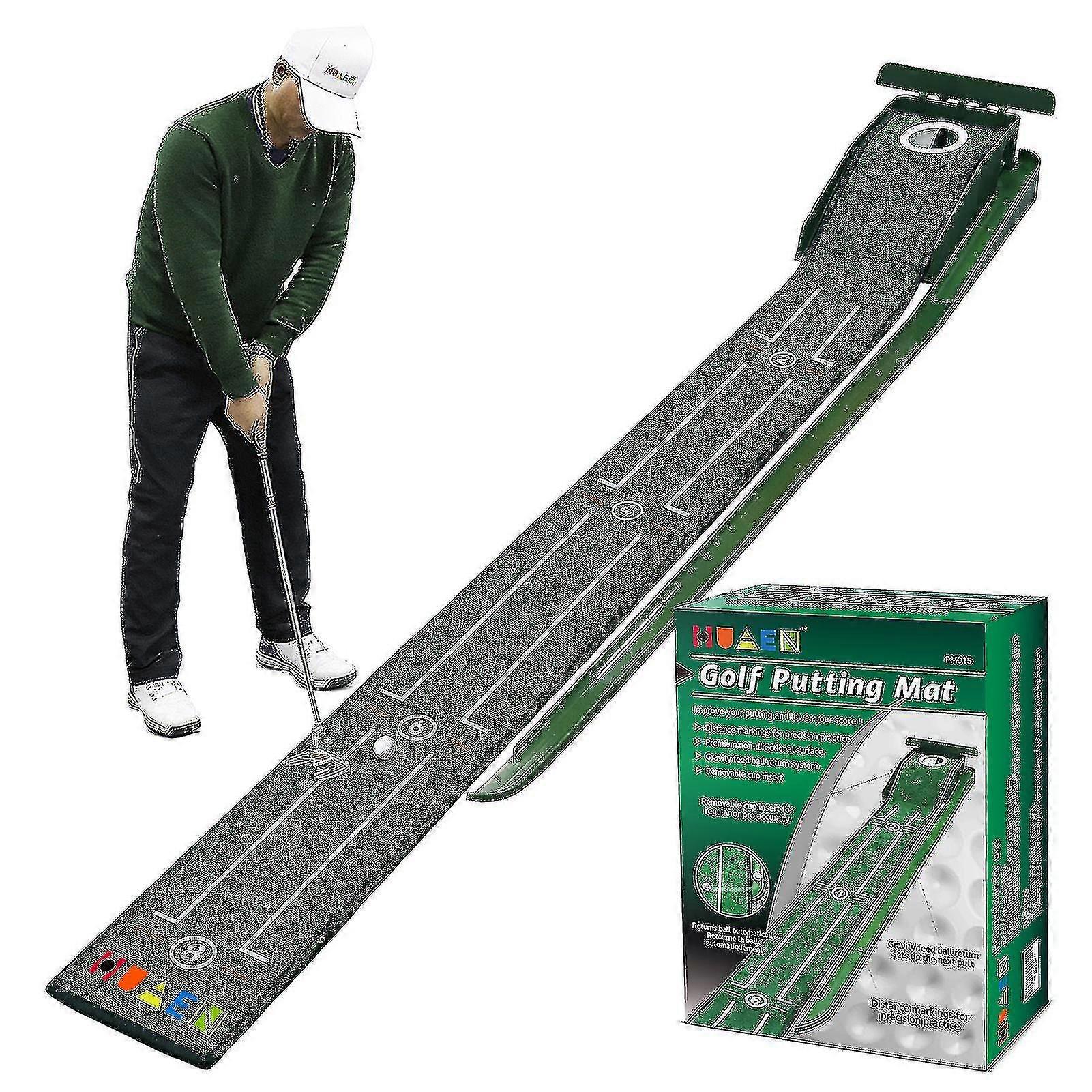 وضع حصيرة الجولف في الأماكن المغلقة ، السجاد البسيطة وضع الكرة وسادة ممارسة حصيرة ، خفيفة الوزن قابلة للغسل المضادة للانزلاق اكسسوارات الغولف للرجال هدية