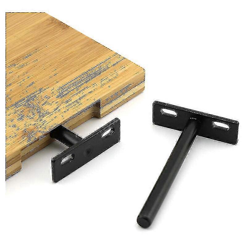 Set Of 4 Black 80mm X 10mm Wall Mount Invisible Shelves