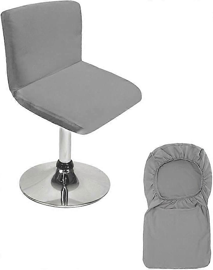 Gray Bar Stool with Extendable Back Cover for Swivel Short Dining Chair