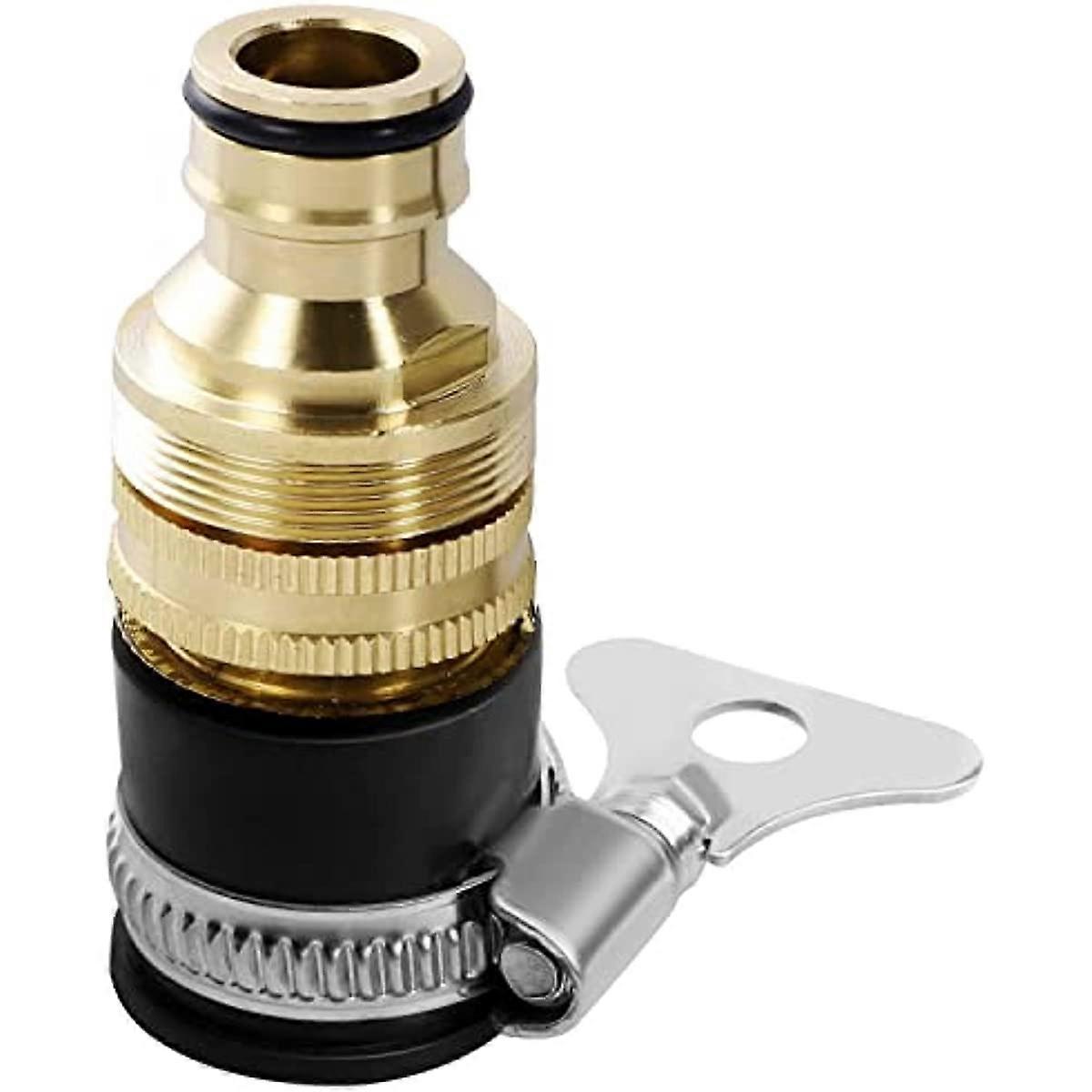 Brass Hose Tap Connector, 1/2 Inch And 3/4 Inch 2-In-1 Female Hose Connector For Kitchen Garden Taps