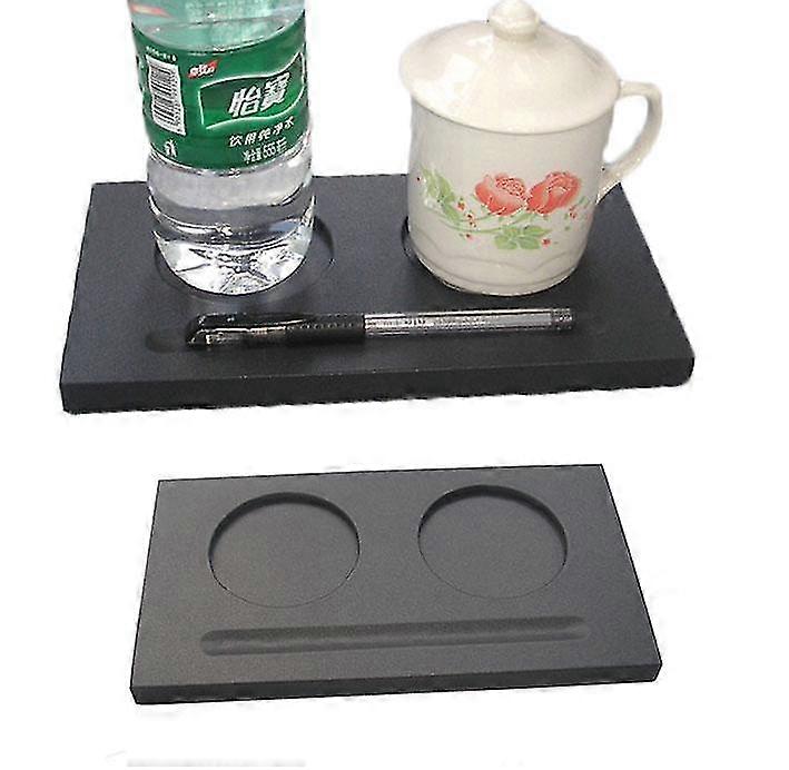 2 スロットカンファレンス ティーカップ コースターパッドテーブル ペンホルダー 2 つの円