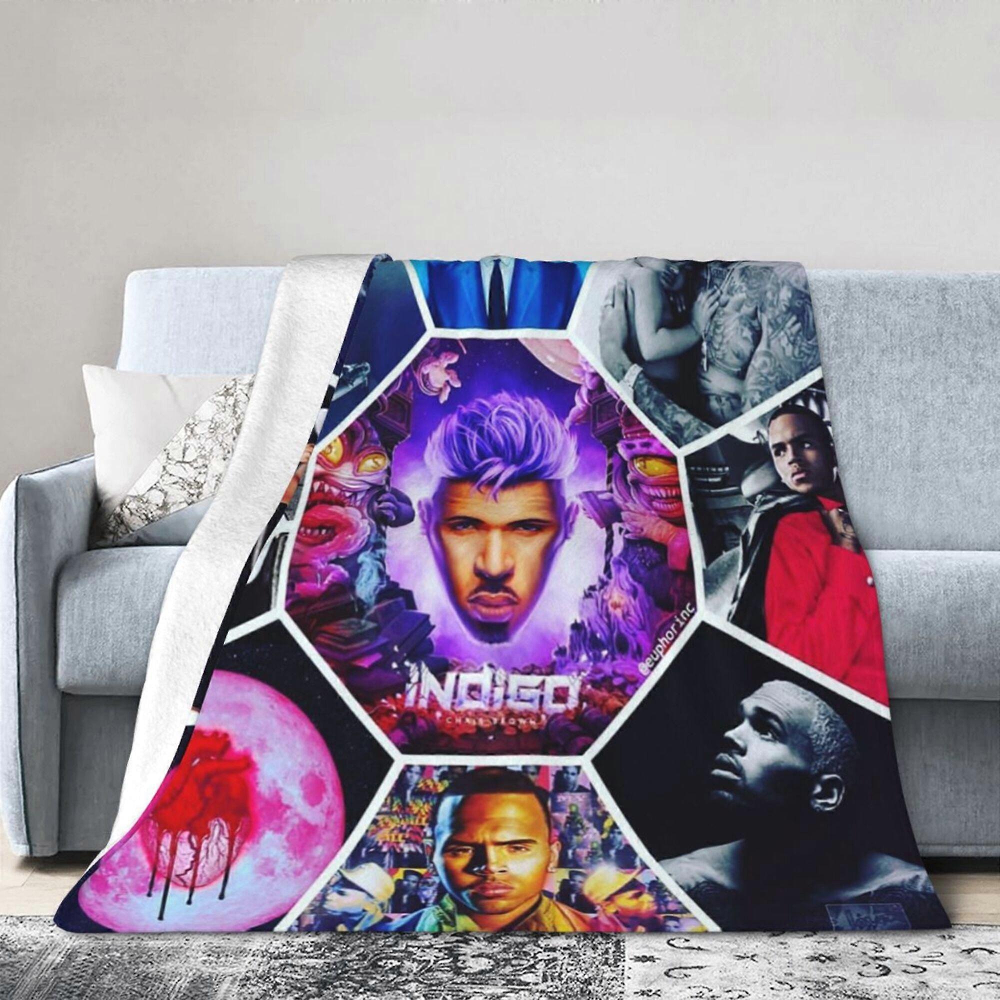 Cobertor Chris Brown Decoração de Quarto Decoração de Quarto Cobertores de Flanela para Sofá de Cama 50" x40"-KDE17355