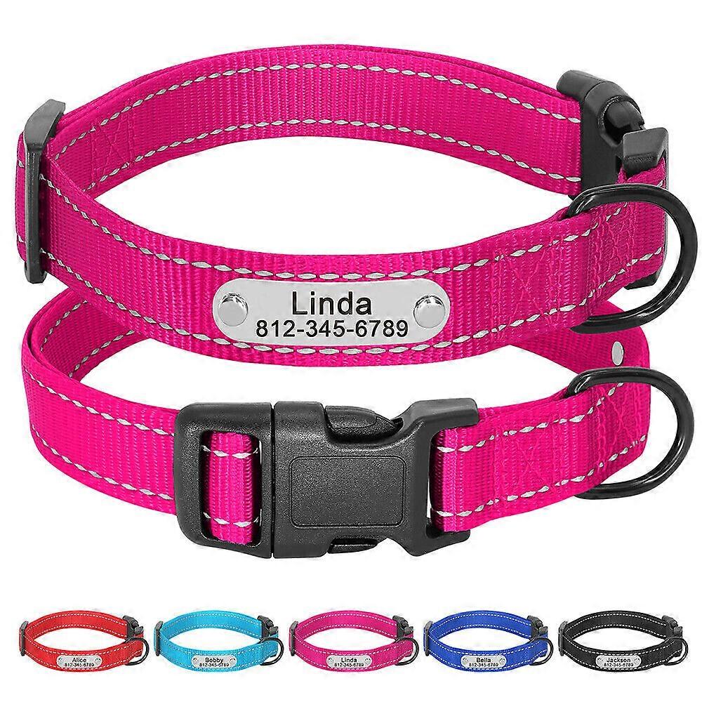 Reflective Personalized Dog Collar with Custom Name Engraved Tag for Cats Puppy