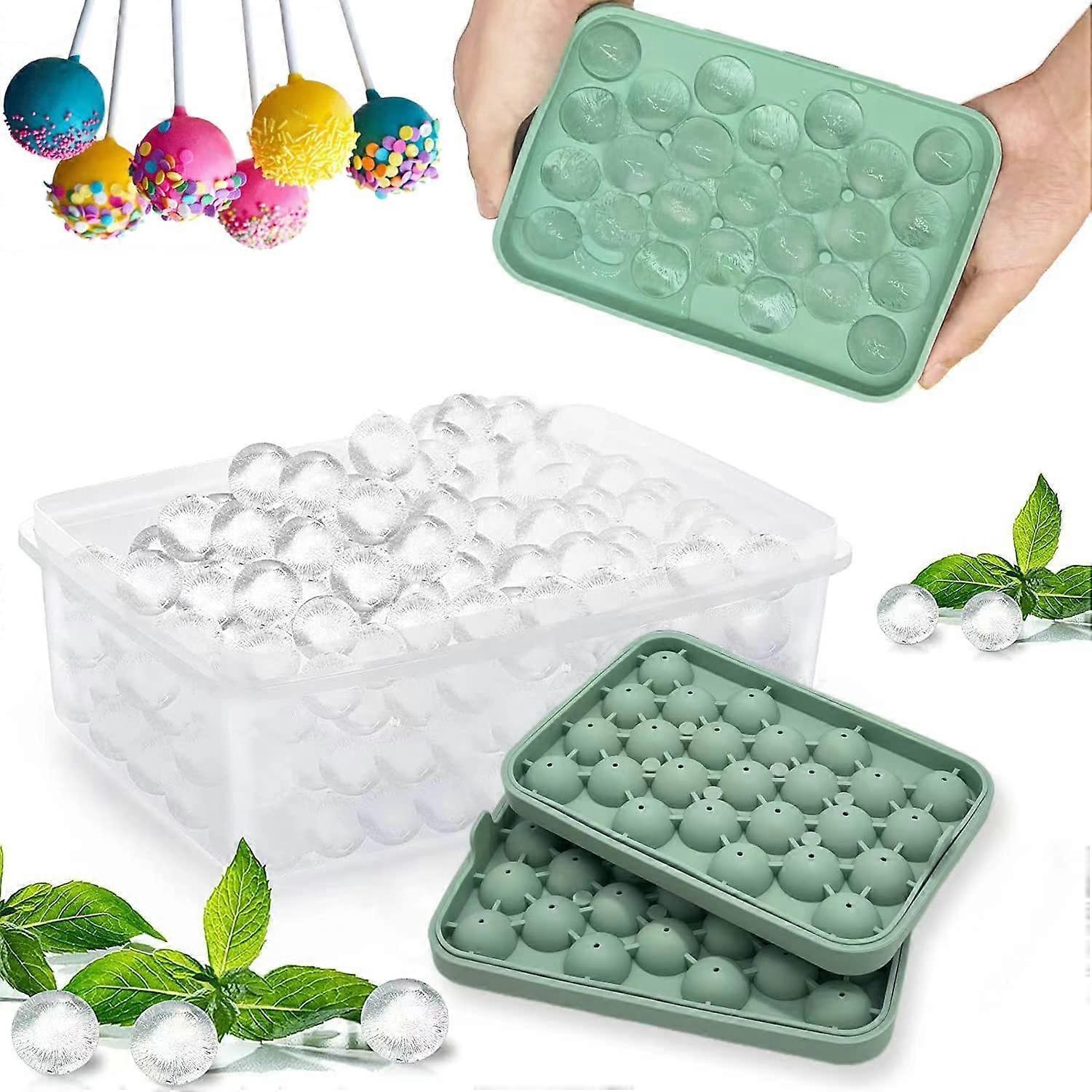 Round Silicone Ice Cube Tray, Ice Cube Mold Mini Ball Ice Cube Tray, 2 Patterns x 50 Cocktail Ice Cubes