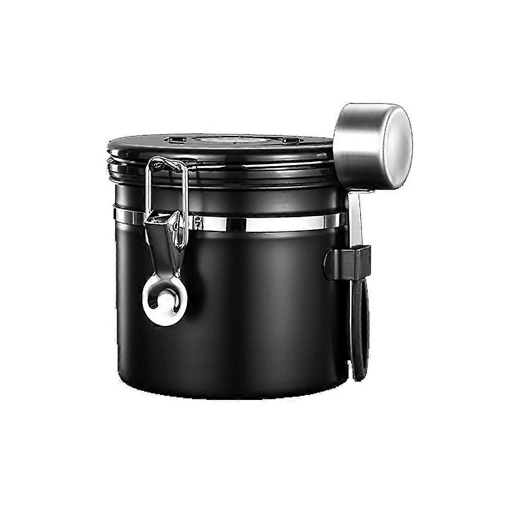 Coffee Canister For Ground Coffee With Transparent Windowdate Tracker