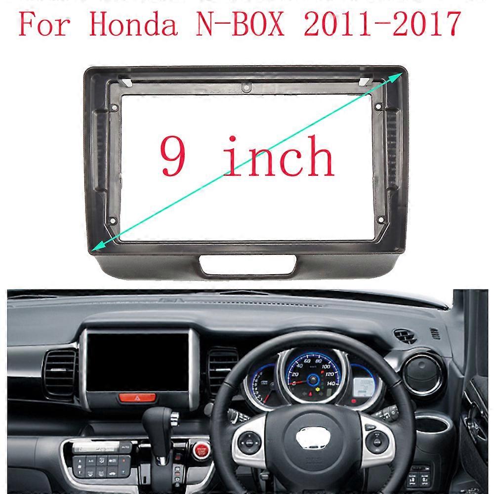 9 inch Car Fascia Radio Panel for HONDA N BOX NBOX N-BOX 2011-2017 Dash Kit Install GPS Facia Console Bezel 9inch Adapter Plate