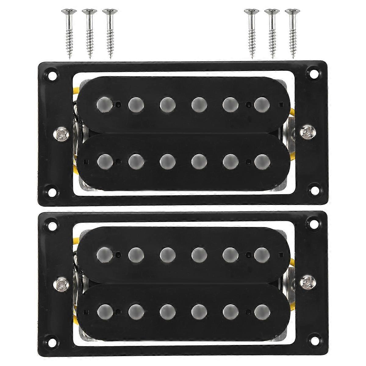 2PCs(1 set)Black Humbucker Double Coil Electric Guitar Pickups + Frame Screw