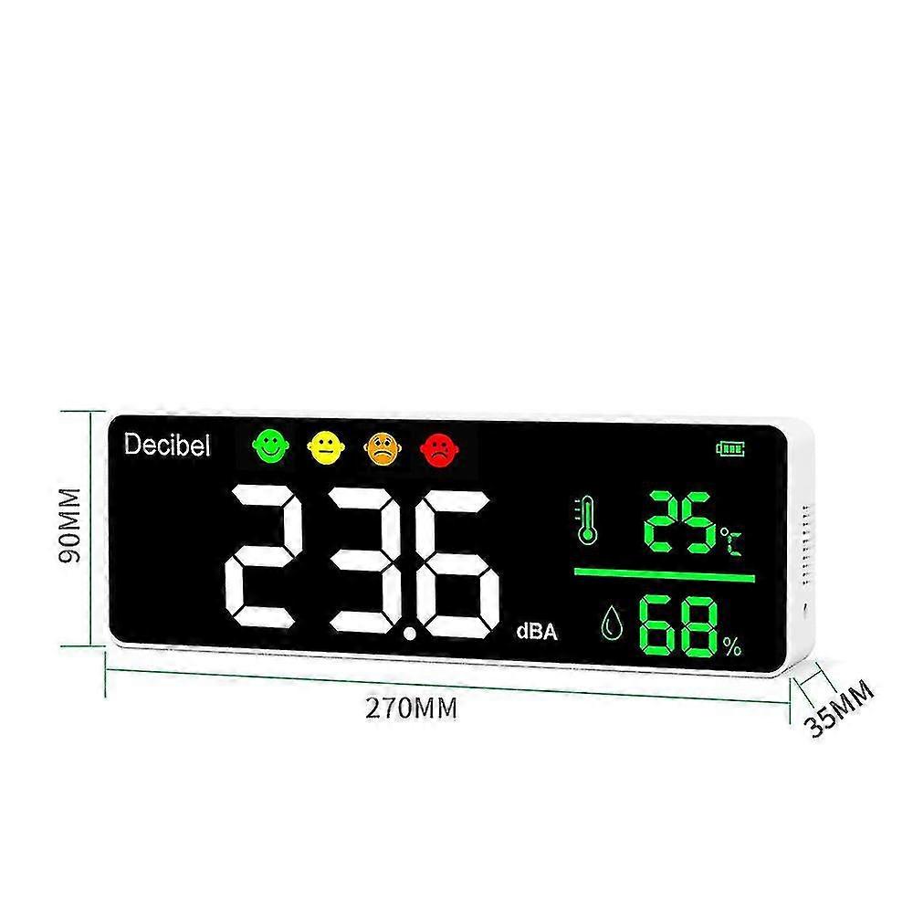 Dm1306d Digital Decibel Sound Meter Smart Wall Mounted Neighbors Noise Detector 30-130db Temperature And Humidity Monitor