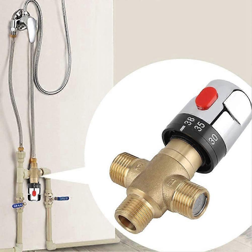Brass Thermostatic Mixing Valve Water Temperature Pipe Basin Thermostat Control For Sale