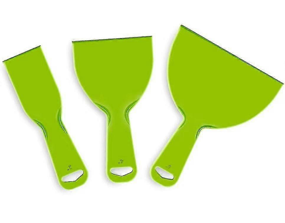 Jinyi Plastic Putty Knife Set, Flexible Plastic Paint Scraper Tool  Wallpaper Scraper Plastic, Spatula Scraper (3pcs, Green)